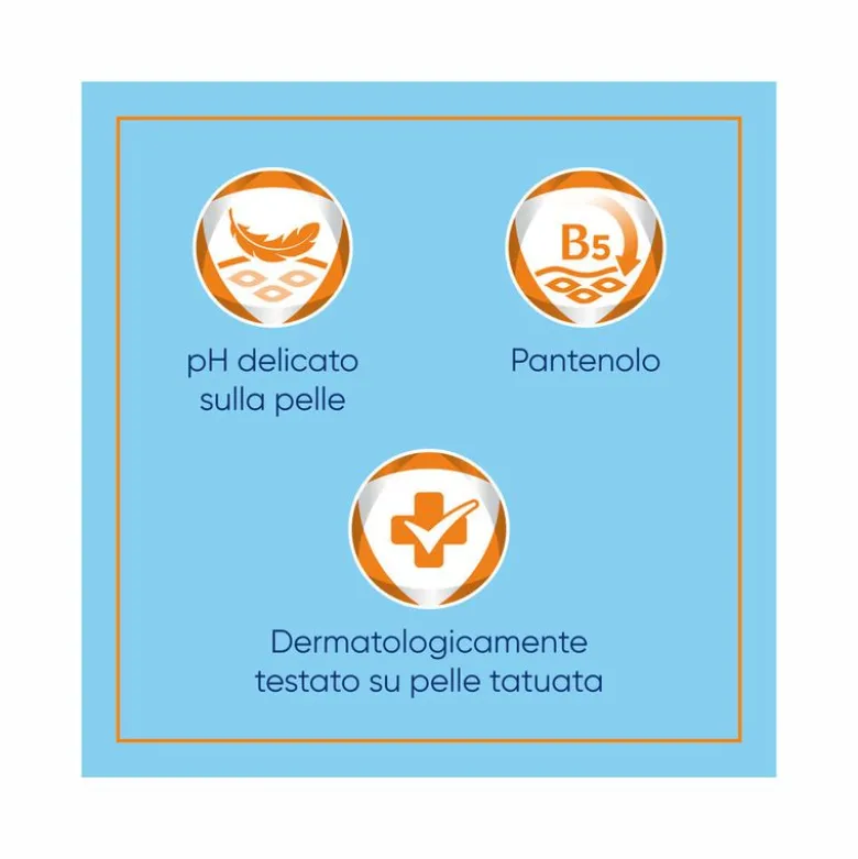 Bepanthenol Tattoo Detergente Delicato per Tatuaggi con Pantenolo Gel Senza Sapone 200ml
