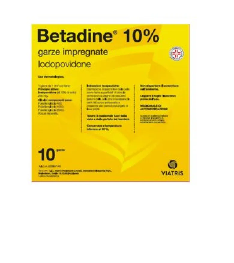 Betadine 10 garze 10x10 cm