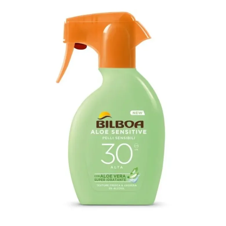 Bilboa Aloe Sensitive Pelli Sensibili Trigger Solare Corpo SPF30 250ml