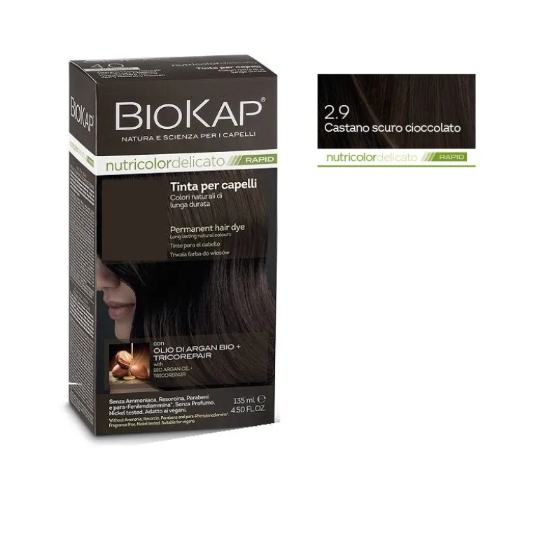 Biokap Nutricolor Delicato Rapid 2.9 tinta per capelli Castano Scuro Cioccolato 135ml