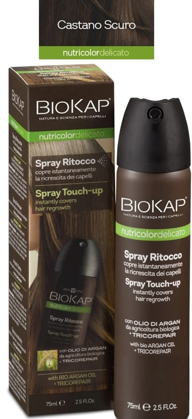 Biokap Nutricolor delicato Spray Ritocco colore Castano Scuro 75ml