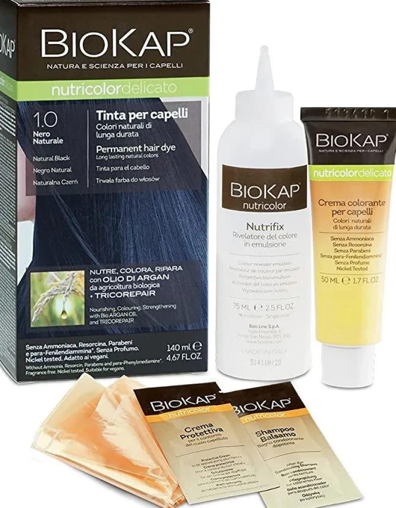 Biokap Nutricolor Delicato 1.0 tinta per capelli colore Nero Naturale 140ml