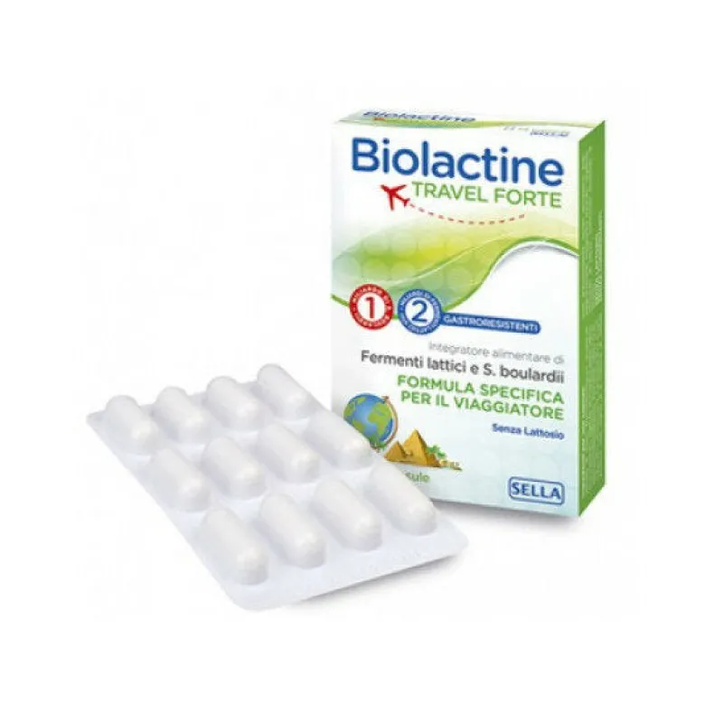 Biolactine Travel Forte 24 Capsule - Probiotico da Viaggio