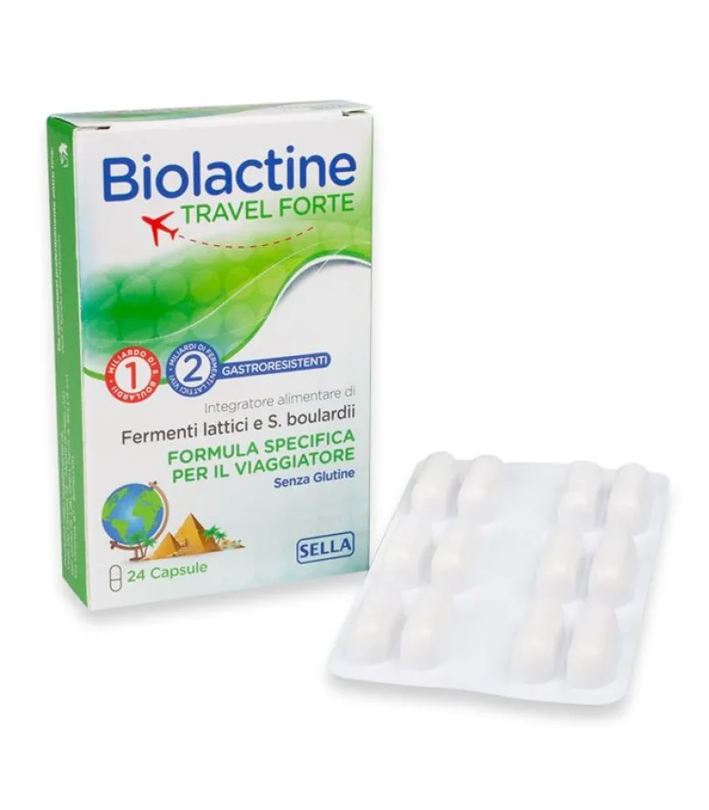 Biolactine Travel Forte 24 Capsule - Probiotico da Viaggio