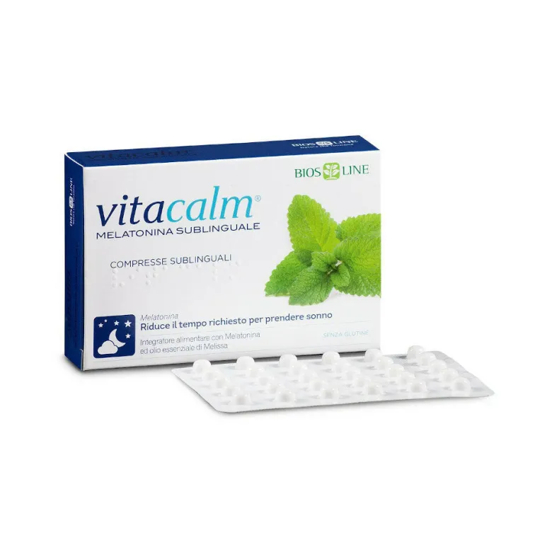 Bios Line Vitacalm Melatonina riduce il tempo richiesto per prendere sonno 120 compresse