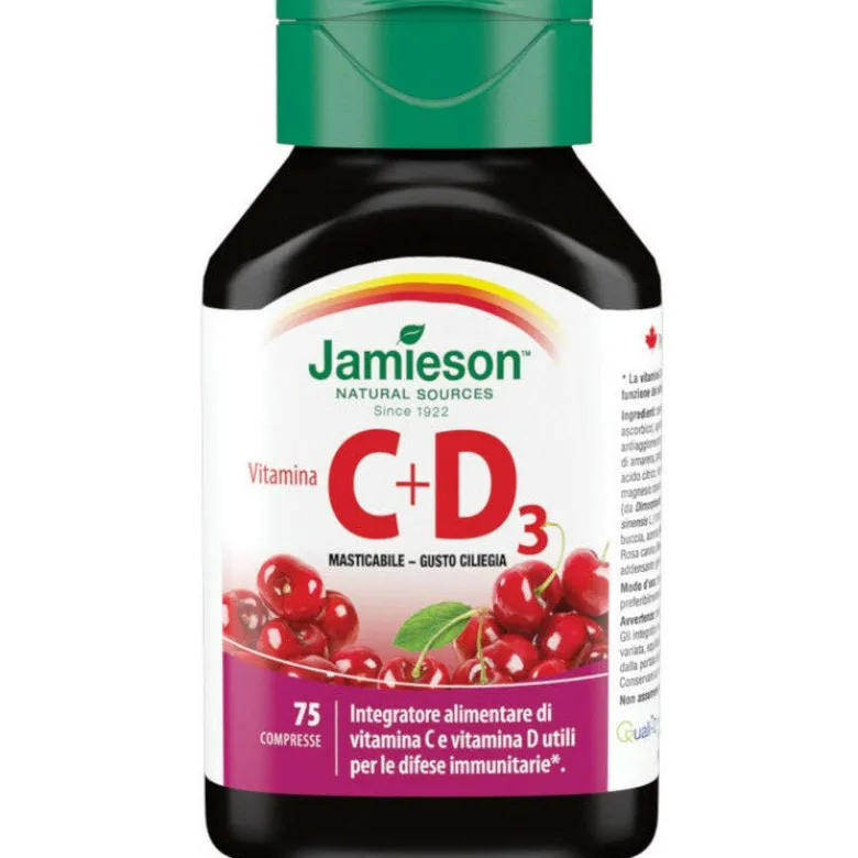 Biovita Jamieson Vitamina C+D3 integratore alimentare per il sistema immunitario 75 compresse