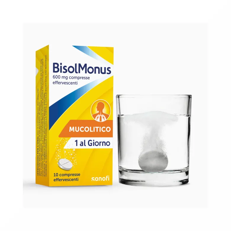 Bisolmonus Per la Tosse Grassa 600Mg 10 Compresse Effervescenti