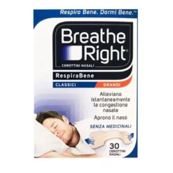 Breathe Right Cerotti Nasali Grandi 30 Pezzi per Respirare Meglio