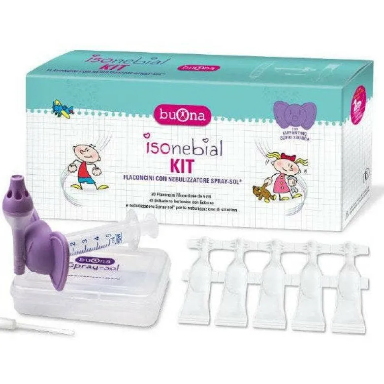 Buona Isonebial Kit nebulizzatore spray-sol +20 flaconcini da 5ml