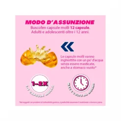 Buscofen 200 mg Con Ibuprofene Analgesico Contro Dolori Da Ciclo 12 Capsule Molli
