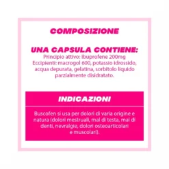 Buscofen 200mg Con Ibuprofene Analgesico Contro Dolori Da Ciclo 24 Capsule Molli