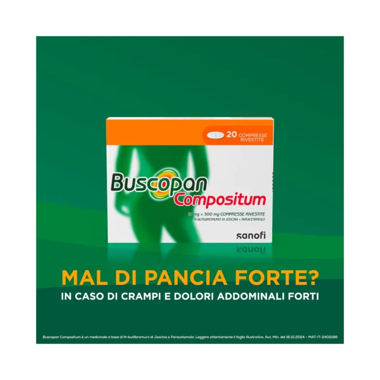 Buscopan Compositum Per Mal Di Pancia Forte Crampi Dolori Addominali 20 cpr