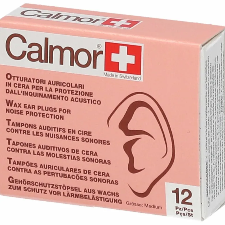 Calmor Tappi Auricolari Cera 12 Pezzi Comfort e Silenzio