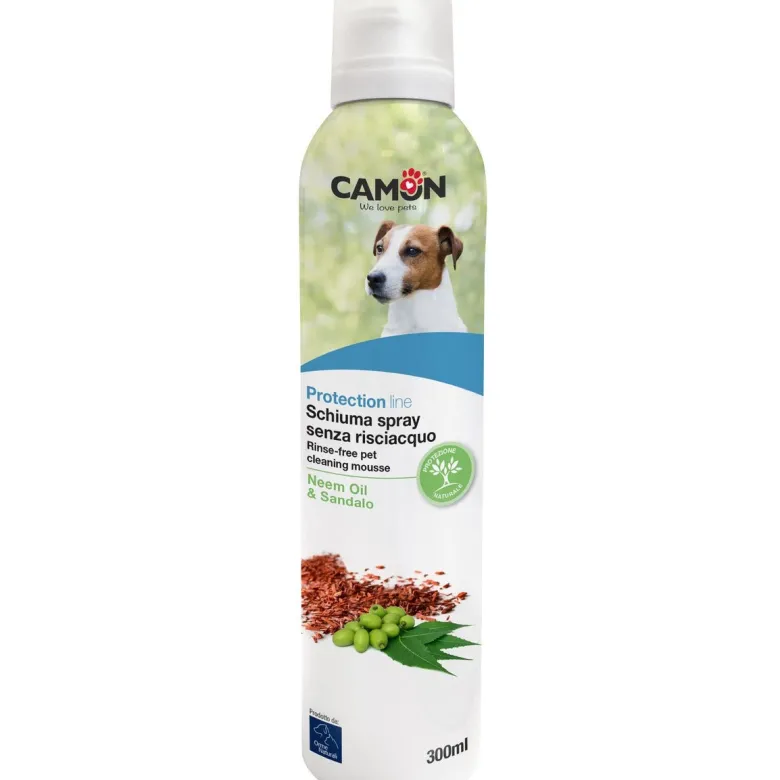 Camon Protection Schiuma Spray Senza Risciacquo Neem Sandalo Cane/Gatto 300ml