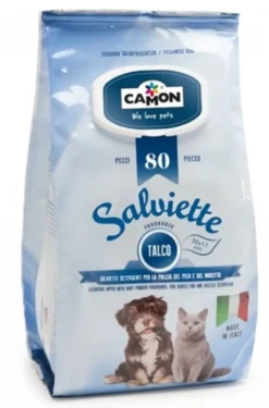 Camon Salviette Talco Per Cani/Gatti 80 Pezzi