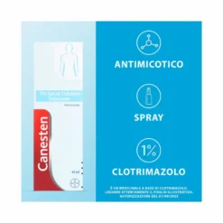 Canesten Spray cutaneo per Funghi e Micosi con Clotrimazolo 1% Antimicotico Antifungino Flacone 40ml