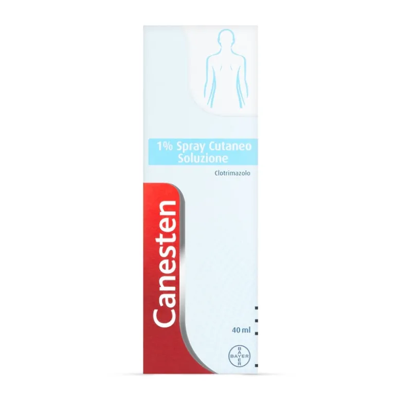 Canesten Spray cutaneo per Funghi e Micosi con Clotrimazolo 1% Antimicotico Antifungino Flacone 40ml