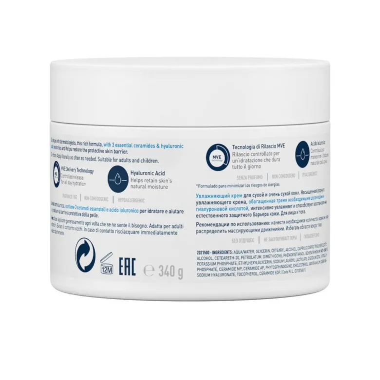 CeraVe Crema Corpo Idratante Pelle Molto Secca 340 g