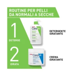 CeraVe Detergente Idratante Viso Pelle da Normale a Secca, con acido ialuronico e ceramidi 236ml