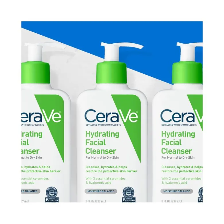 CeraVe Detergente Idratante Viso Pelle da Normale a Secca, con acido ialuronico e ceramidi 473 ml