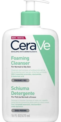 CeraVe Schiuma Detergente Viso Pelle Grassa Seboregolatrice 473 ml
