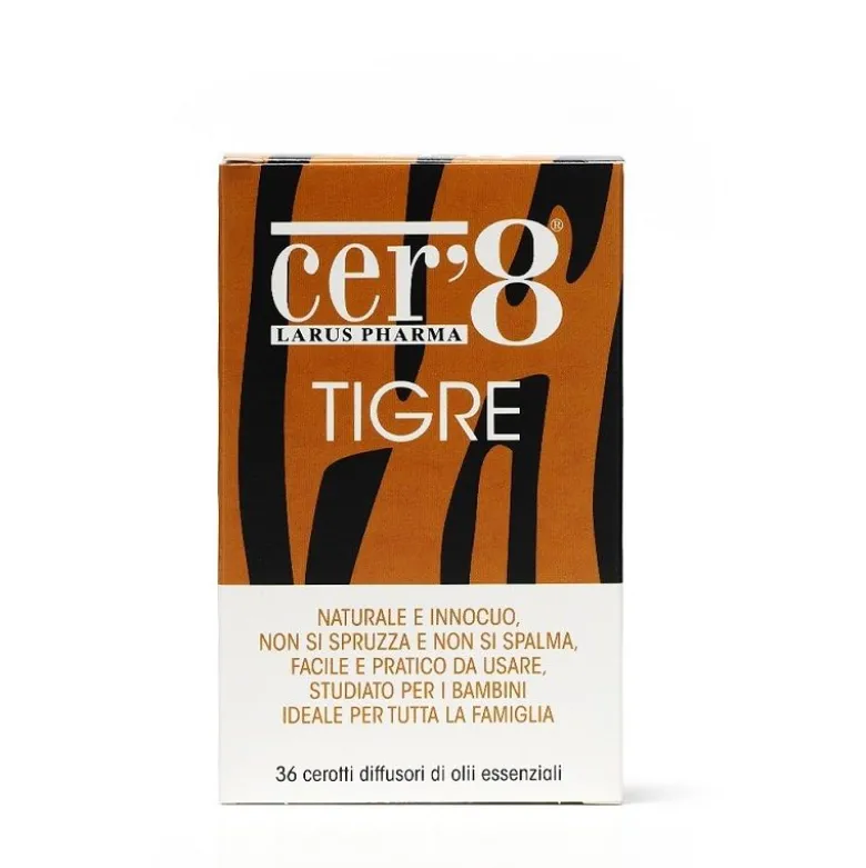 Cer'8 Tigre cerotti anti zanzare diffusori di oli essenziali 36 pezzi