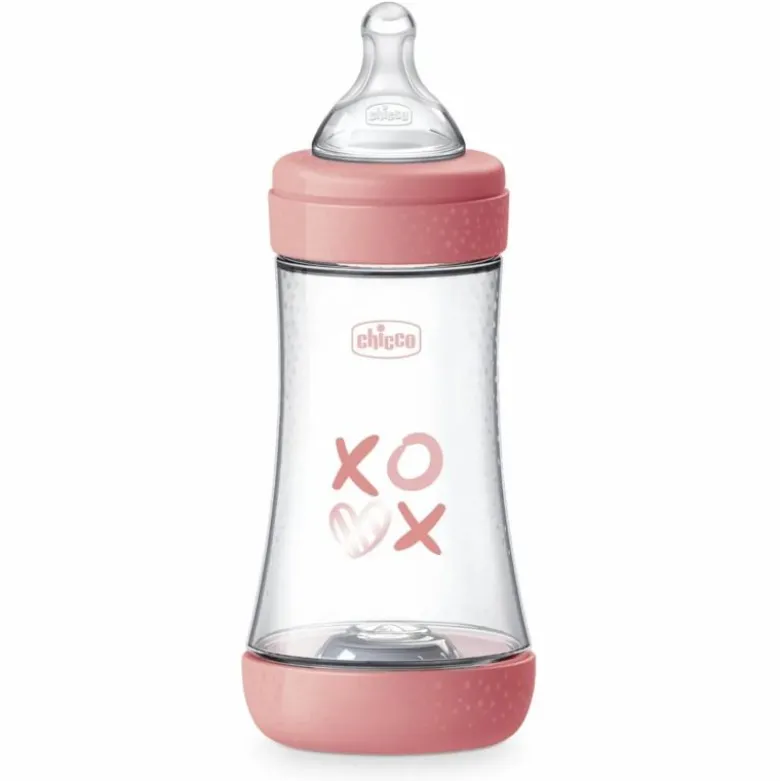 Chicco Biberon Neonato Perfect 5 Biberon Rosa Flusso Medio 240 ml 2Mesi+