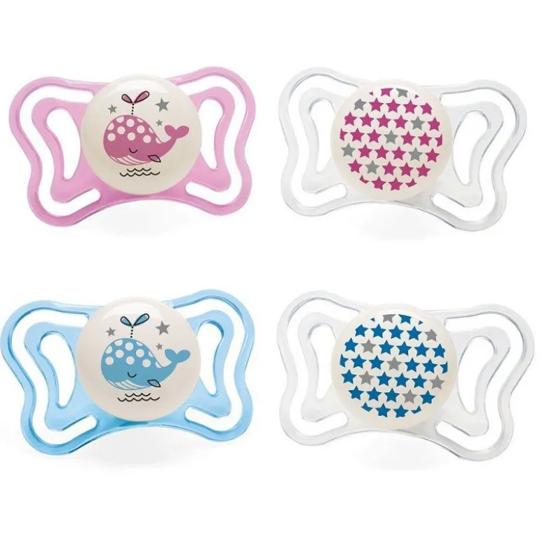 Chicco PhysioForma Light 2-6m Lumi succhietto in silicone 2 pezzi colori assortiti