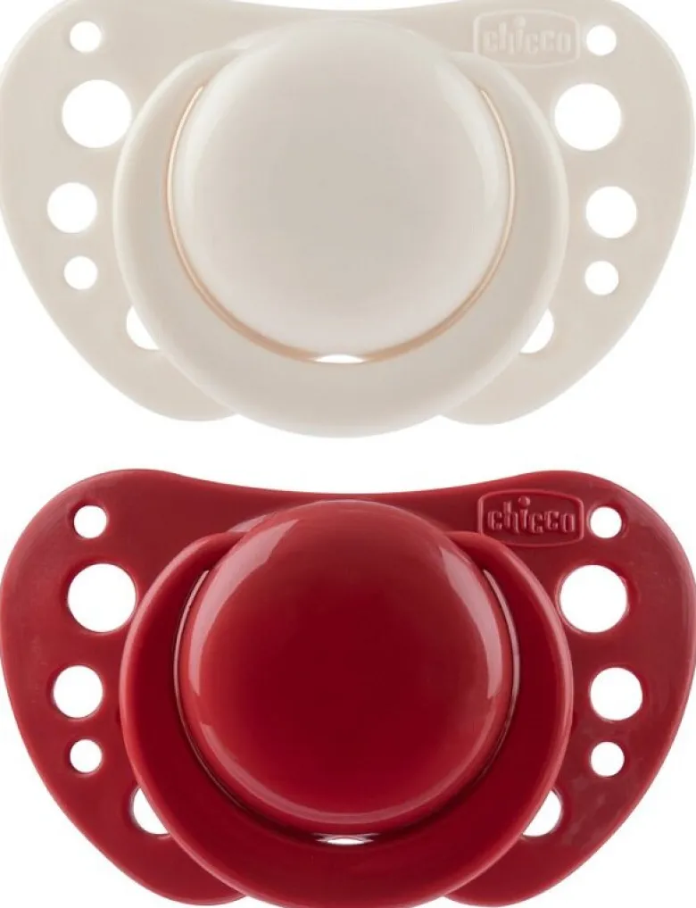 Chicco Succhietto Air Rosso Silicone 6-16 Mesi 2 Pezzi