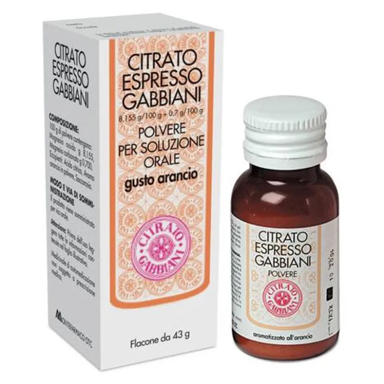 Citrato Espresso Gabbiani polvere per soluzione orale Gusto Arancia 43g