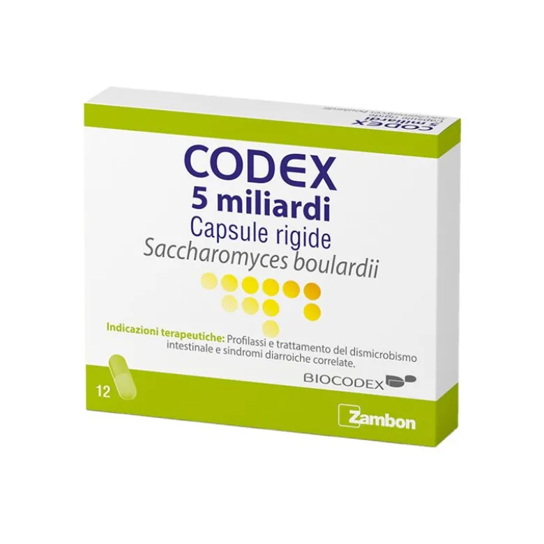 Codex 5 Miliardi Saccharomyces Boulardii capsule rigide 12 capsule