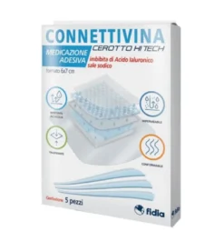 Connettivina Cerotto Hitech Medicazione Adesiva Con Acido Ialuroniuco 6x7cm 5 Pezzi
