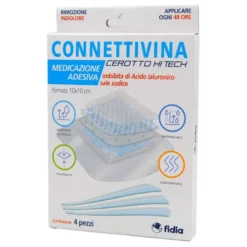 Connettivina Cerotto Hitech Medicazione Adesiva Con Acido Ialuronico 10x10cm 4 Pezzi