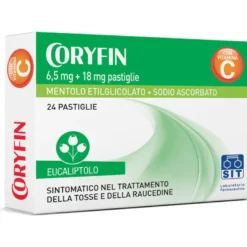 Coryfin C tosse e raucedine 24 caramelle mentolo gusto mentolo eucalipto