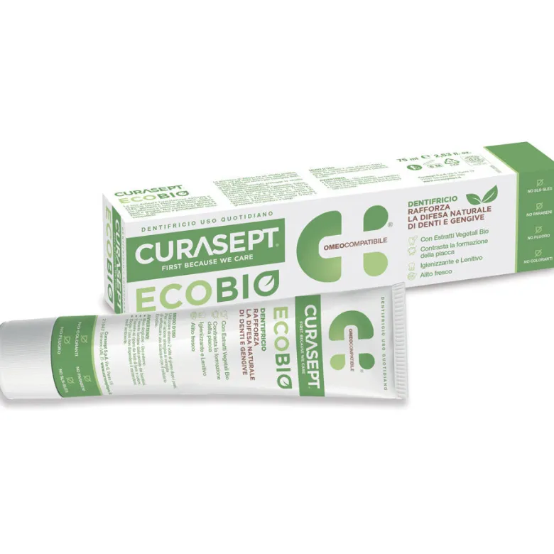Curasept Eco Bio dentifricio uso quotidiano omeocompatibile 75 ml