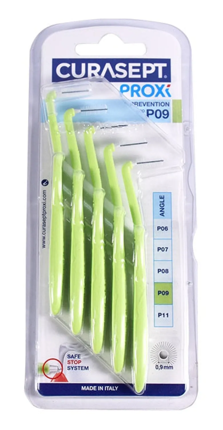 Curasept Proxi Prevention scovolino con testina angolata 09mm verde 5 pezzi
