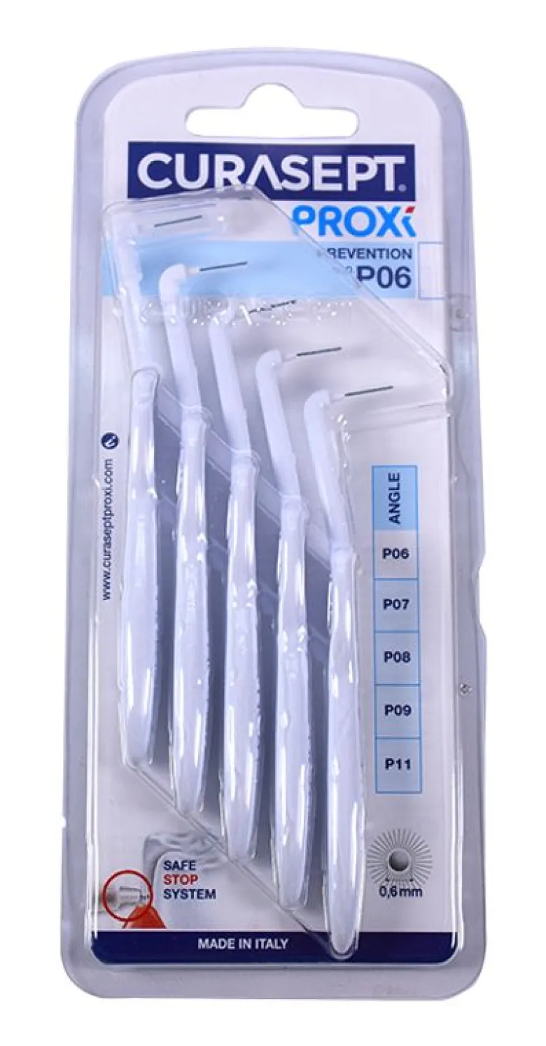 Curasept proxi prevention scovolino con testina angolata 0,6 mm bianco 5 pezzi