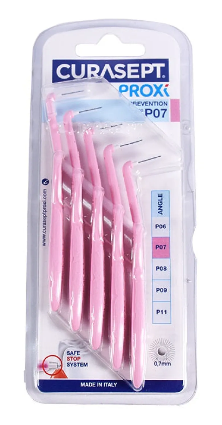 Curasept Proxi Prevention scovolino con testina angolata 07mm rosa 5 pezzi