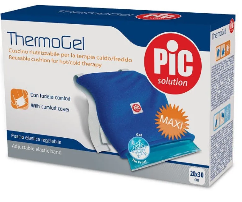 Cuscino Thermogel Riutilizzabile per Terapia Caldo Freddo cm 20x30 con Fodera Fascia Elastica Itc