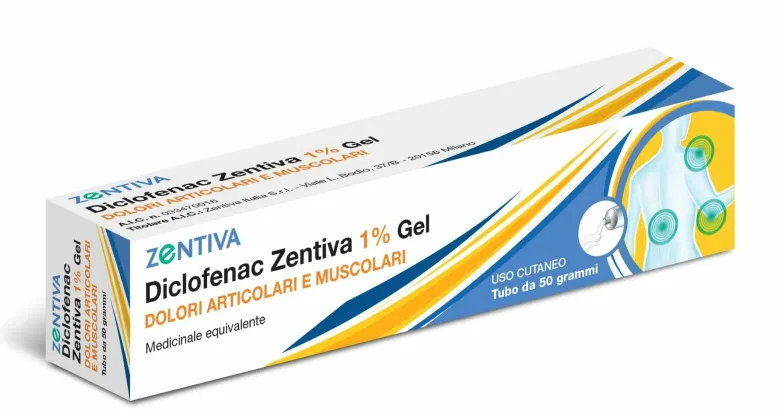 Diclofenac Zentiva Gel Antinfiammatorio per Dolori e Infiammazioni 1% 50gr