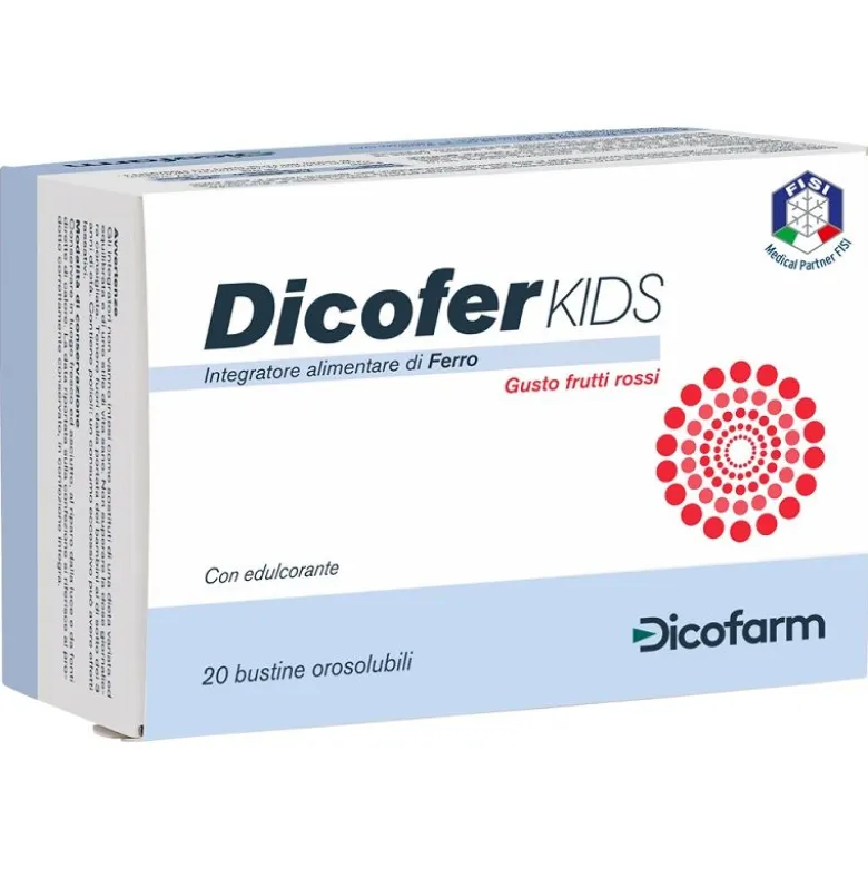 Dicofer Kids per le difese immunitarie gusto frutti rossi 20 bustine