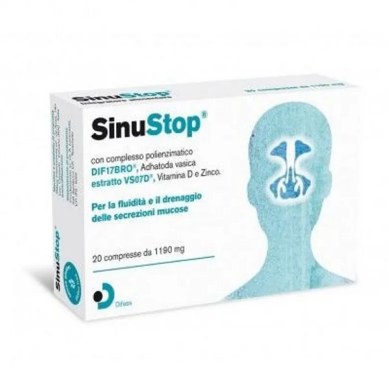Difass Sinustop per la fluidità delle secrezioni mucose 20 compresse