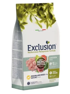 Dorado Exclusion Mediterraneo Monoprotein Noble Grain Mature Medium & Large Breed Con Pollo Cibo Secco Per Cani 12kg