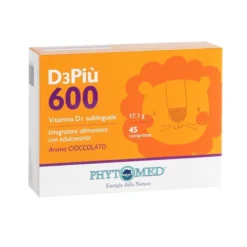 D3Più 600 integratore di vitamina D3 45 compresse sublinguali aroma cioccolato