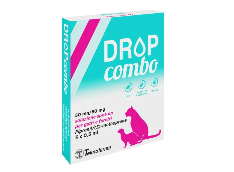 Drop Combo 50mg/60mg Soluzione Spot-on Per Gatti E Furetti 3 Pipette