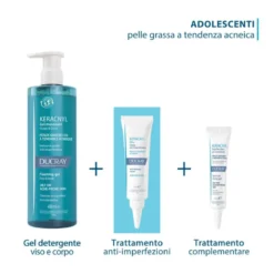Ducray Keracnyl Gel detergente pelle grassa a tendenza acneica 200ml