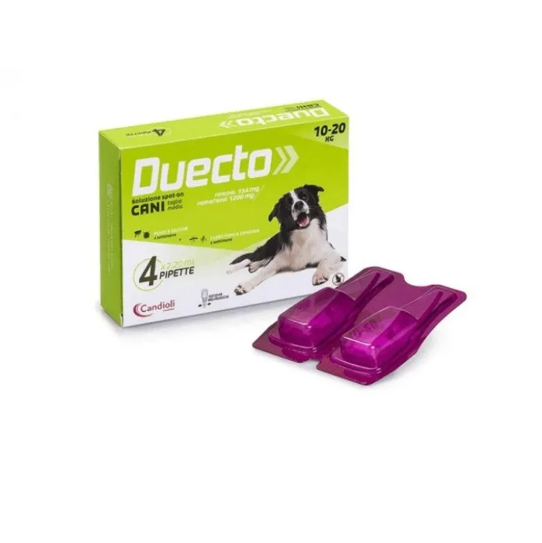Duecto Spot On antiparassitario per cani 10/20kg 4 pipette