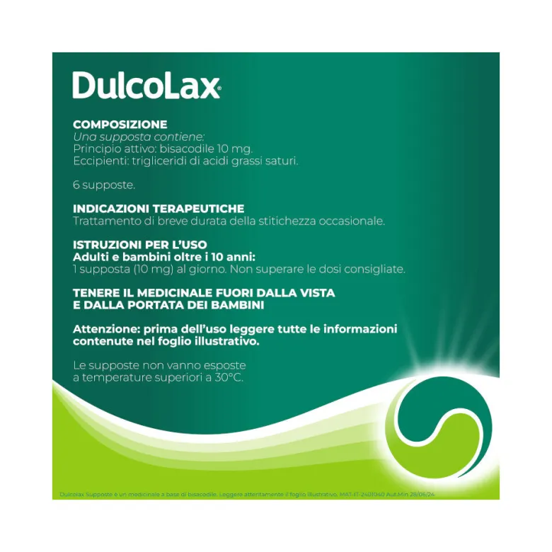 Dulcolax Contro La Stitichezza Occasionale Per Adulti 6 Supposte