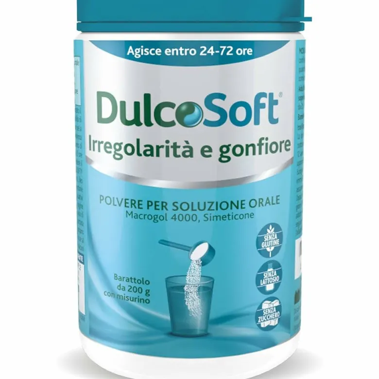 DulcoSoft Irregolarità e Gonfiore Lassativo Macrogol e Simeticone per Stitichezza e Pancia Gonfia 200g