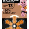 Duracell Easy Tab 13 Arancio Batteria per Apparecchio Acustico 6 Pezzi